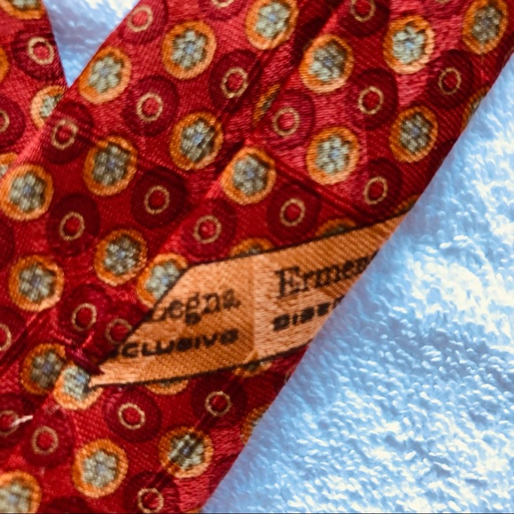 Ermenegildo Zegna silk tie fall bright oranges - Picture 4 of 7